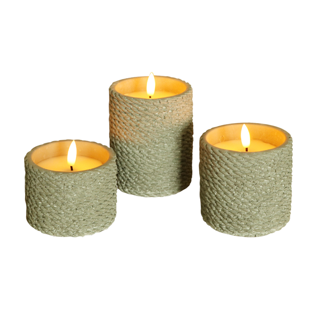 LED -lieriömäinen sementti 3D Wick Wax -kynttilä