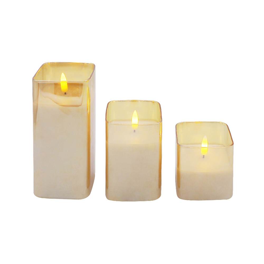Lasiputki 3D Wick LED -pylväskynttilävalaisin